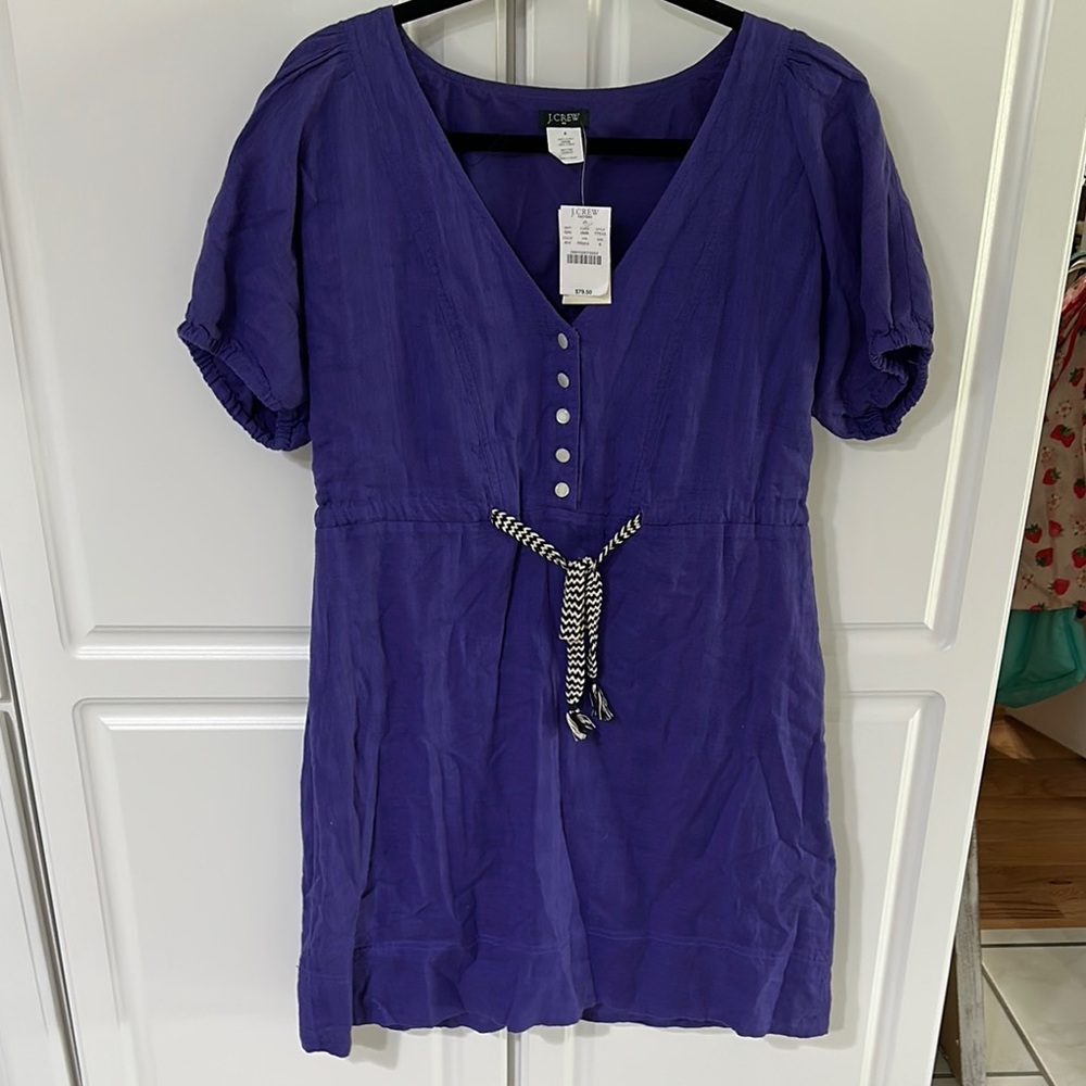 J. Crew Rich Purple Cotton Dress